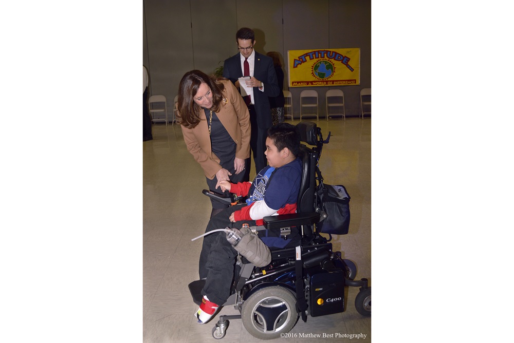 First Lady Visit Bethel Manor McAuliffe with Student  